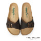 TINO BELLINI 貝里尼 歐洲進口 BIONATURA 腳床舒適鞋 真皮 飾扣造型 軟木軟底 拖鞋 FSQB002-6(咖色)