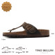 TINO BELLINI 貝里尼 歐洲進口 BIONATURA 腳床舒適鞋 真皮 飾扣造型 軟木軟底 夾腳拖鞋 FSQB003-W(咖瘋色)