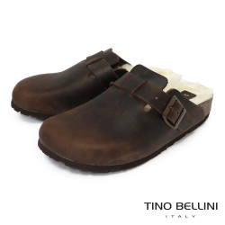 TINO BELLINI 貝里尼 歐洲進口 BIONATURA 腳床舒適鞋 保暖羊毛 經典造型 軟木軟底 拖鞋 FY0B001-6(咖色)