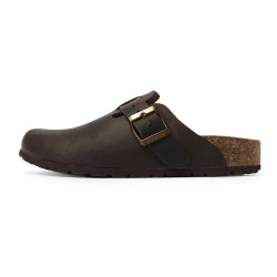 TINO BELLINI 貝里尼 歐洲進口 BIONATURA 腳床舒適鞋 真皮 經典造型 軟木軟底 拖鞋 FZ0B001-6(咖色)