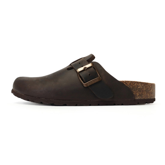 TINO BELLINI 貝里尼 歐洲進口 BIONATURA 腳床舒適鞋 真皮 經典造型 軟木軟底 拖鞋 FZ0B001-6(咖色)