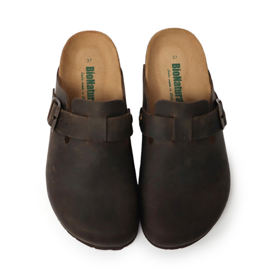 TINO BELLINI 貝里尼 歐洲進口 BIONATURA 腳床舒適鞋 真皮 經典造型 軟木軟底 拖鞋 FZ0B001-6(咖色)