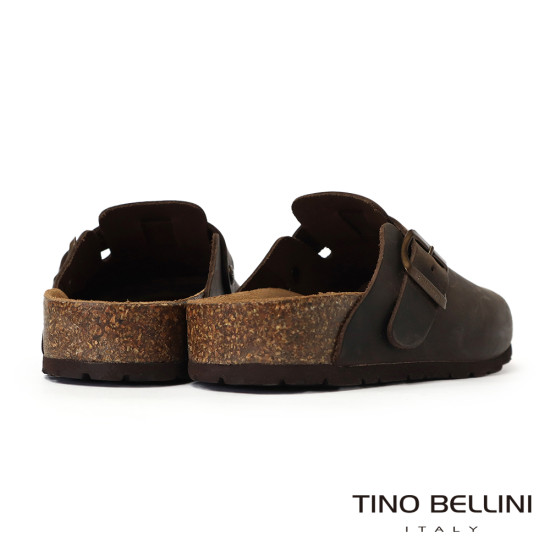 TINO BELLINI 貝里尼 歐洲進口 BIONATURA 腳床舒適鞋 真皮 經典造型 軟木軟底 拖鞋 FZ0B001-6(咖色)