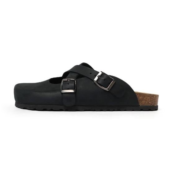 TINO BELLINI 貝里尼 歐洲進口 BIONATURA 腳床舒適鞋 交叉造型 軟木軟底 拖鞋 FZ0B005-1(黑色)