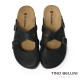 TINO BELLINI 貝里尼 歐洲進口 BIONATURA 腳床舒適鞋 交叉造型 軟木軟底 拖鞋 FZ0B005-1(黑色)
