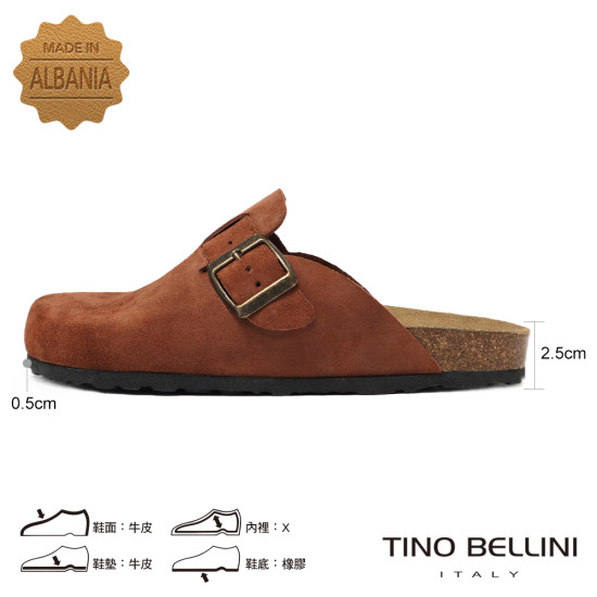 TINO BELLINI 貝里尼 歐洲進口 BIONATURA 腳床舒適鞋 經典造型 繽紛系列 軟木軟底 拖鞋 FZ0B006-9(駝色)