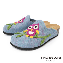 TINO BELLINI 貝里尼 歐洲進口 BIONATURA 腳床舒適鞋 羊毛氈 貓頭鷹 軟木軟底 拖鞋 FZ4B002-8(紫色)