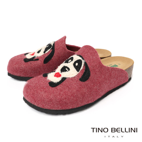 TINO BELLINI 貝里尼 歐洲進口 BIONATURA 腳床舒適鞋 羊毛氈 狗狗 軟木軟底 拖鞋 FZ4B005-2(紅色)