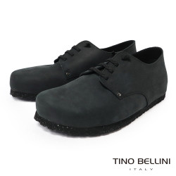 TINO BELLINI 貝里尼 歐洲進口 BIONATURA 腳床舒適鞋 繫帶造型  軟木軟底 休閒鞋 FZCB001-1(黑色)