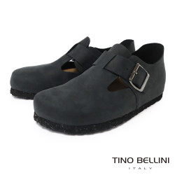 TINO BELLINI 貝里尼 歐洲進口 BIONATURA 腳床舒適鞋 飾扣造型  軟木軟底 休閒鞋 FZCB002-1(黑色)