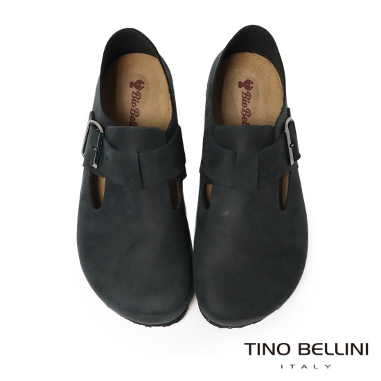 TINO BELLINI 貝里尼 歐洲進口 BIONATURA 腳床舒適鞋 飾扣造型  軟木軟底 休閒鞋 FZCB002-1(黑色)