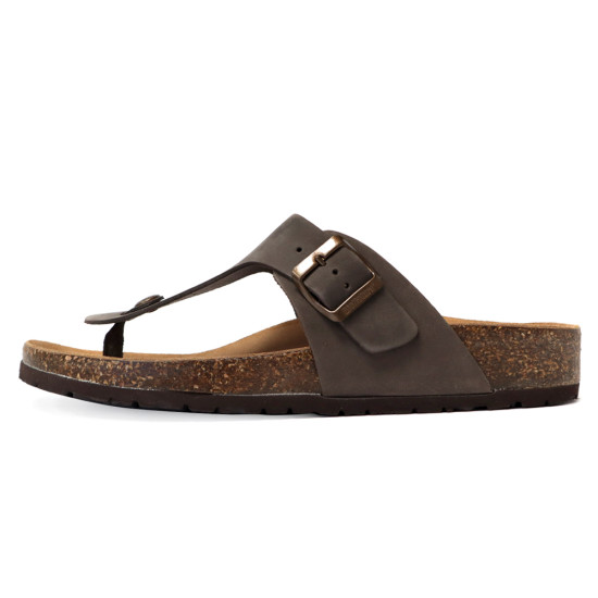 TINO BELLINI 貝里尼 歐洲進口 BIONATURA 腳床舒適鞋 男款 真皮 軟木軟底夾腳涼拖鞋 HM0B004-6