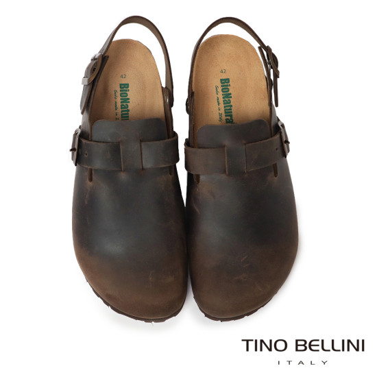 TINO BELLINI 貝里尼 歐洲進口 BIONATURA 腳床舒適鞋 男款 真皮 軟木軟底鞋 HM0B006-6(咖色)