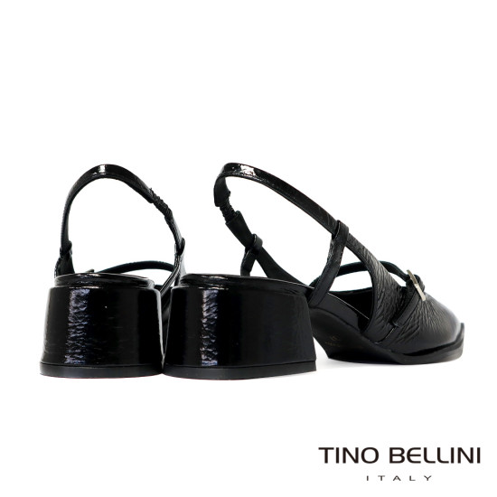 TINO BELLINI 貝里尼 巴西進口 都會雅漆皮尖頭後繫帶低跟鞋FW1V015-1(黑色)