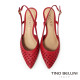 TINO BELLINI 貝里尼 巴西進口 編織造型繫帶低跟鞋FW1V017-2(紅色)
