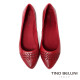 TINO BELLINI 貝里尼 巴西進口 真皮編織尖頭平底鞋FWBT041-2(紅色)