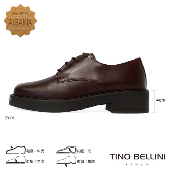 TINO BELLINI 貝里尼 阿爾巴尼亞進口 雅痞女伶德比牛津鞋FWCT044-6(咖色)