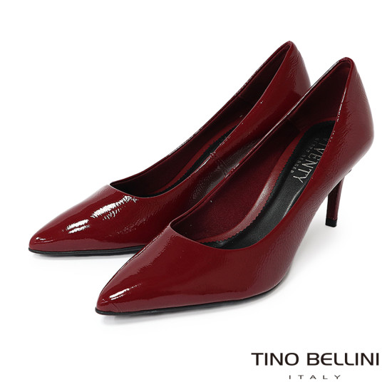 TINO BELLINI 貝里尼 巴西進口 歐美氣質經典尖頭細跟鞋FWEV020-A(酒紅色)