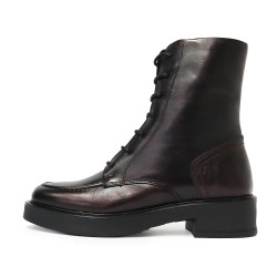 TINO BELLINI 貝里尼 阿爾巴尼亞進口 經典百真皮厚底綁帶馬丁靴FWMT017-A(酒紅色)