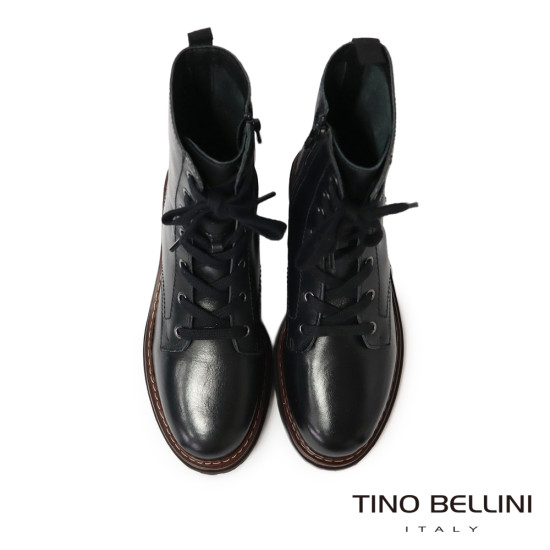 TINO BELLINI 貝里尼 巴西進口 經典 綁帶 7孔 短靴 FWNT051-1(黑色)