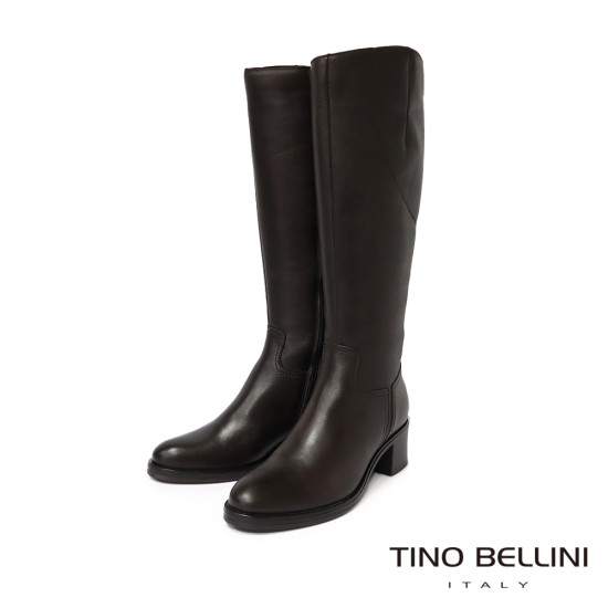 TINO BELLINI 貝里尼 阿爾巴尼亞進口 都會騎士真皮長靴FWXT007-6(咖色)