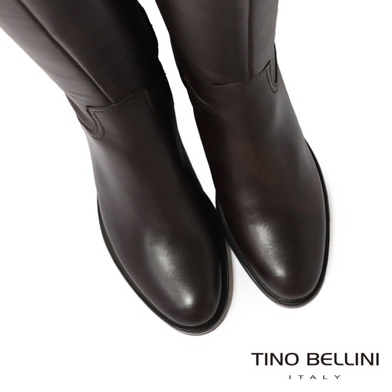 TINO BELLINI 貝里尼 阿爾巴尼亞進口 都會騎士真皮長靴FWXT007-6(咖色)