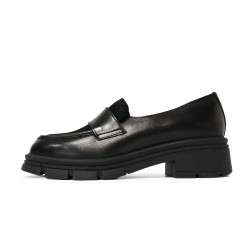 TINO BELLINI 貝里尼 阿爾巴尼亞進口 經典黑 厚底皮革樂福鞋FYLT058-1(黑色)