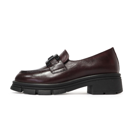 TINO BELLINI 貝里尼 阿爾巴尼亞進口 馬銜扣造型真皮厚底樂福鞋FYLV047-A(酒紅色)