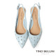 TINO BELLINI 貝里尼 巴西進口個性鉚釘尖頭後扣帶中高跟鞋FS1T011-4(藍色)