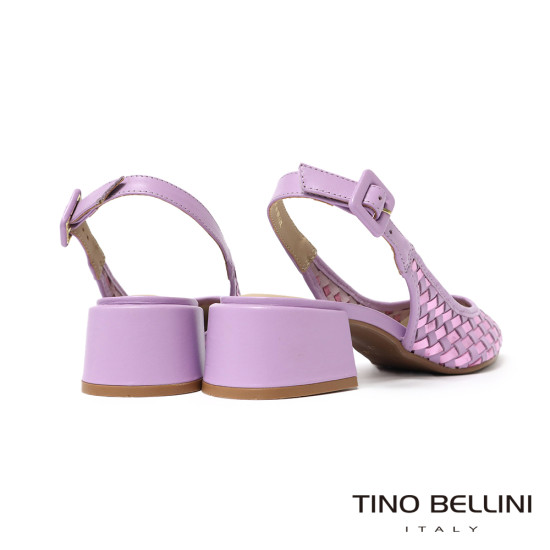 TINO BELLINI 巴西進口真皮尖頭編織造型高跟鞋FS1T013-8(紫色)