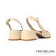 TINO BELLINI 巴西進口真皮尖頭編織造型高跟鞋FS1T013-F(金色)