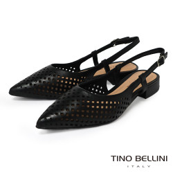 TINO BELLINI 貝里尼 巴西進口氣質鏤空雕刻透氣低跟鞋FS1T015-1(黑色)