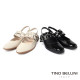 TINO BELLINI 貝里尼 巴西進口甜美個性鉚釘漆皮低跟娃娃鞋FS1T016-1(黑色)