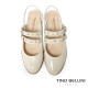 TINO BELLINI 貝里尼 巴西進口甜美個性鉚釘漆皮低跟娃娃鞋FS1T016-0(白色)