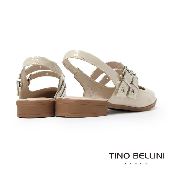 TINO BELLINI 貝里尼 巴西進口甜美個性鉚釘漆皮低跟娃娃鞋FS1T016-0(白色)