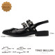 TINO BELLINI 貝里尼 巴西進口甜美個性鉚釘漆皮低跟娃娃鞋FS1T016-1(黑色)