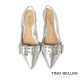 TINO BELLINI 貝里尼 巴西進口率性釦飾造型尖頭後扣帶低跟鞋FS1V005-D(銀色)