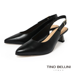 TINO BELLINI 義大利進口真皮尖頭典雅後空酒杯高跟鞋FS2T012-1(黑色)