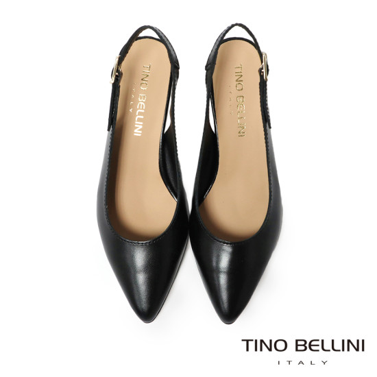 TINO BELLINI 義大利進口真皮尖頭典雅後空酒杯高跟鞋FS2T012-1(黑色)