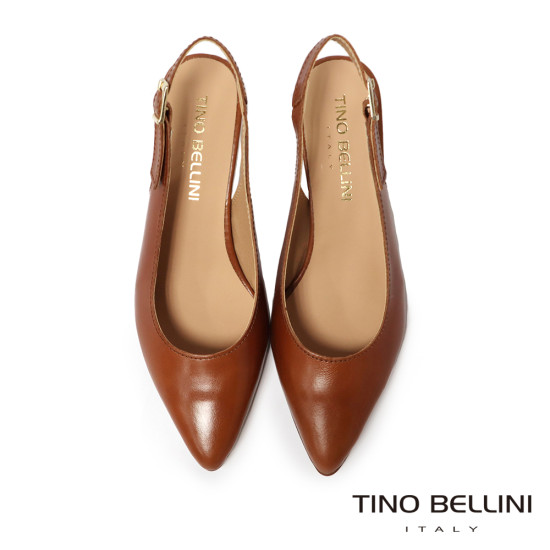TINO BELLINI 義大利進口真皮尖頭典雅後空酒杯高跟鞋FS2T012-9(駝色)