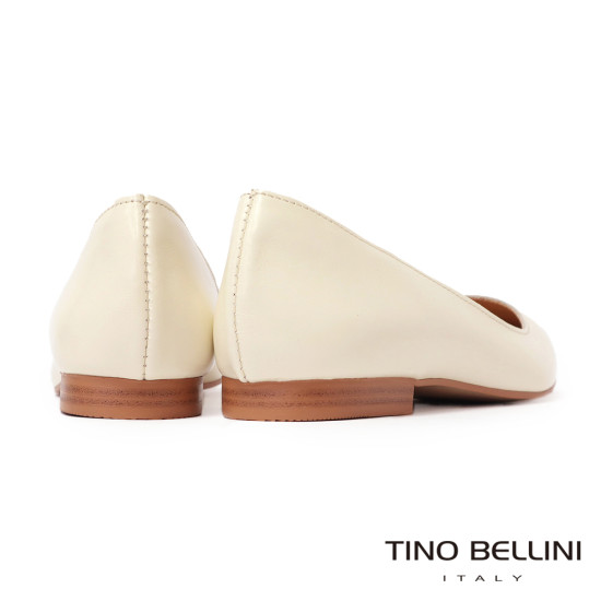TINO BELLINI 貝里尼 義大利進口素面尖頭平底鞋FSBT012A-0(白色）