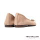 TINO BELLINI 貝里尼 義大利進口真皮優雅蝴蝶結平底芭蕾舞鞋娃娃鞋FSBV023-3(粉膚色)