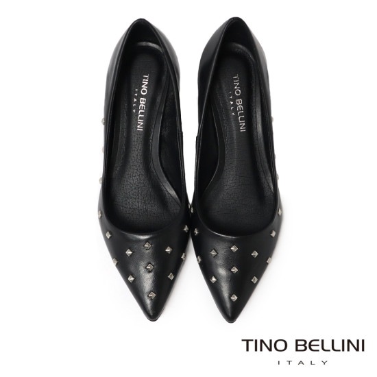 TINO BELLINI 貝里尼 巴西進口個性鉚釘跟鞋FSCT017-1(黑色)