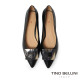 TINO BELLINI 貝里尼 進口羊皮尖頭金屬飾釦平底娃娃鞋FSCT020-1(黑色)