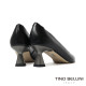 TINO BELLINI 貝里尼 義大利進口素雅真皮尖頭酒杯跟包鞋FSDT014-1(黑色)