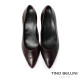 TINO BELLINI 貝里尼 義大利進口真皮尖頭粗跟包鞋FSDV011-A(酒紅)