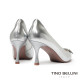 TINO BELLINI 貝里尼 進口羊皮尖頭金屬飾釦細跟高跟鞋FSET011-D(銀色)