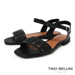  TINO BELLINI 貝里尼 巴西進口編織平底涼鞋FSJT019-1(黑色)