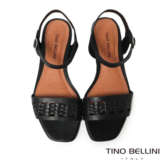  TINO BELLINI 貝里尼 巴西進口編織平底涼鞋FSJT019-1(黑色)