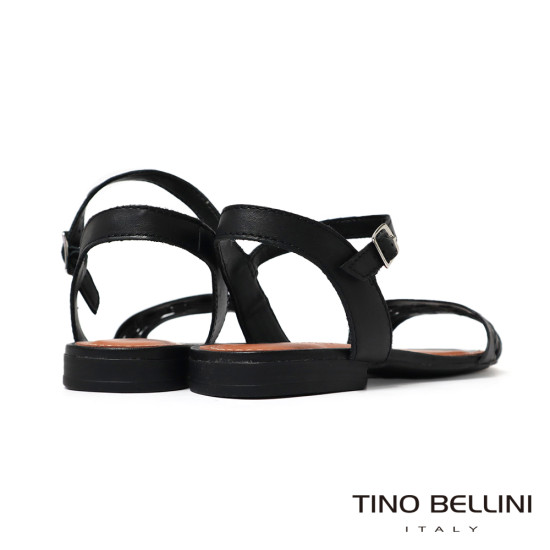  TINO BELLINI 貝里尼 巴西進口編織平底涼鞋FSJT019-1(黑色)